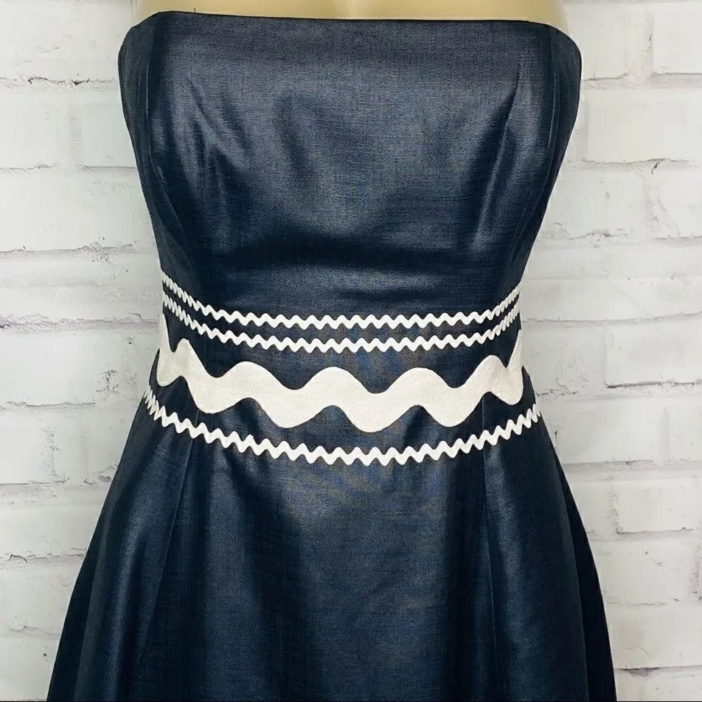 Shoshana Black Embroidered Strapless Dress - Picture 2 of 9